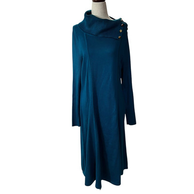 Vicky Tiel Blue Knit Midi Sweater Dress Women Size XL | 27-25