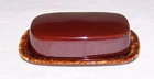 McCoy Covered Butter Dish Brown Drip Glaze Pottery 7013 Vintage USA