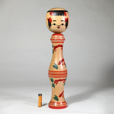 RARE: Master MISAO MURAI (1912-1980 ) Kokeshi TSUGARU Japan 1980 - X-Large: 14''