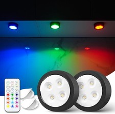 Stick On Lights With Remote Shelf Lights Battery Operated Push Small Black-2Pack