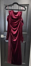 Prom/Evening Burgundy Strapless Dress Windsor with Attached Gloves Size S