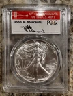 1986-(S) Silver Eagle PCGS MS70 Struck at SF, JOHN MERCANTI SIGNED, 42202220
