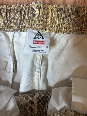 Supreme X Nike ACG Denim Pants Gold XL Elastic Belted snakeskin In