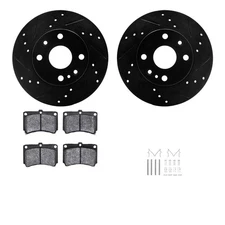 For Ford Aspire 94-97 Drilled & Slotted Front Brake Kit w Semi-Metalic Pads