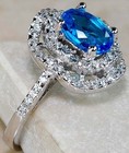 2CT Heat Treated Blue Topaz 925 Solid Sterling Silver Ring Sz 6 &1-2 — photo 2