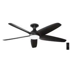 Ceva 54 In. Indoor/Outdoor Matte Black with Matte Black Blades Ceiling Fan with