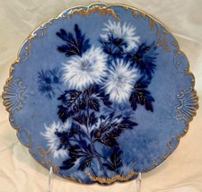 Authentic Antique Limoges France Flow Blue Cake Plate Ahrenfeldt Very Rare