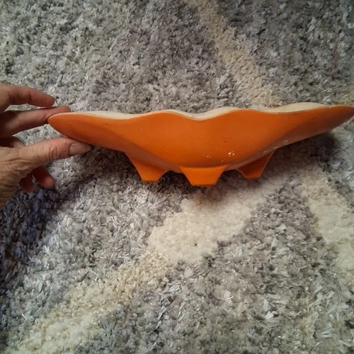 Vintage McCoy #1302 Ceramic Footed Serving Dish Shallow Planter White USA Potter