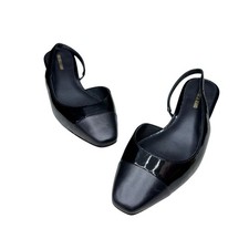 Veronica Beard Cecile Leather Slingback Pumps Glossy Toe Cap Sz 8.5M WORN ONCE