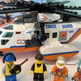 LEGO City Coast Guard Helicopter 60013 Complete W Minifigs Manual Extra Stickers