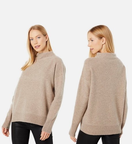 Vince Ultra Soft Boiled Cashmere Funnel Neck Sweater in Heather Hazel sz XS $425