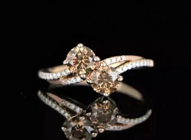 2Ct Round Cut Lab Created Chocolate Diamond Engagement Ring 14K Rose Gold Plated