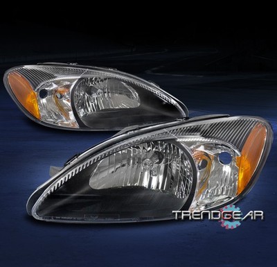 FOR 00-07 FORD TAURUS CRYSTAL REPLACEMENT STYLE HEADLIGHT LAMP ASSEMBLIES BLACK