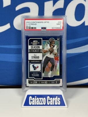 2023 Contenders Optic Football CJ Stroud Blue /99 PSA 9