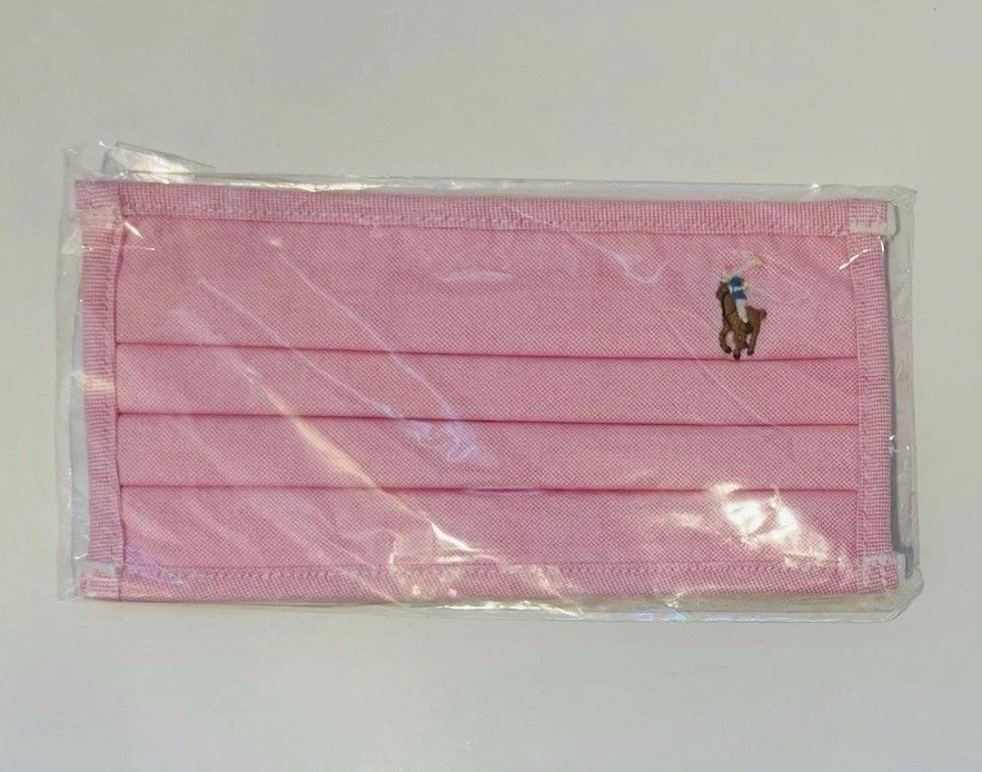Polo Ralph Lauren Women’s Pink Face Mask with Pony Logo, Size Small / Medium
