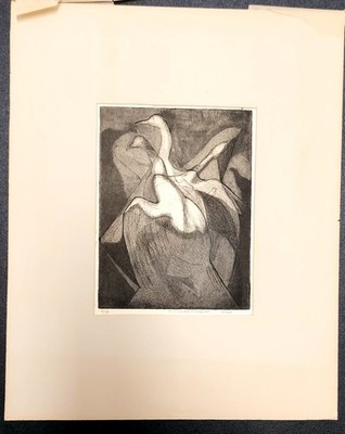 Donald Lent Signed Original Etching 1959 ''To E.J. and Nick'' Limited Ed 2/100 Art