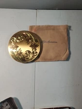 Vintage Elgin American USA Face Powder Compact Metal With Powder And Puff 1950s