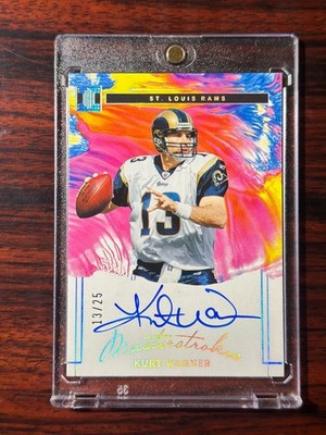 Kurt Warner 2022 Panini Impeccable Masterstrokes JERSEY # Auto /25 Rams HOF