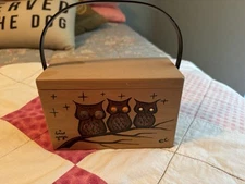 Enid Collins of Texas Vintage Wooden Purse Box Wise Guy Owl Bag