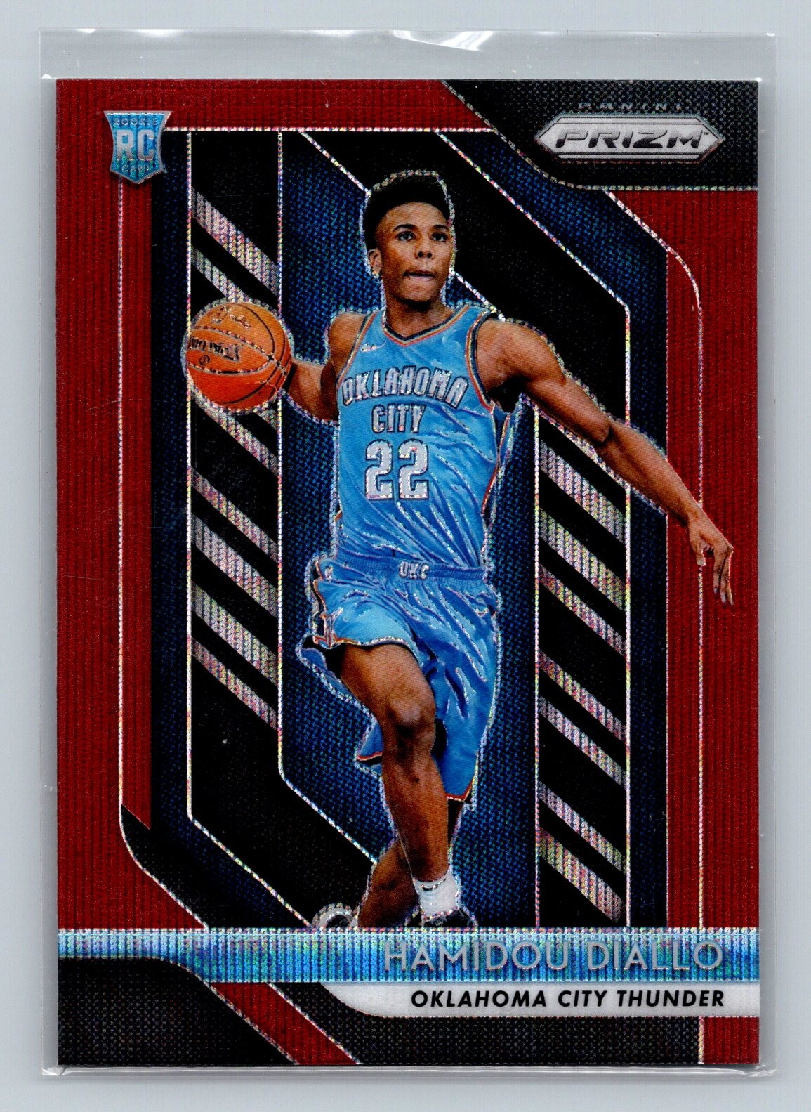 2018-19 Panini Prizm #9 Hamidou Diallo Prizm Ruby Wave Rookie Thunder