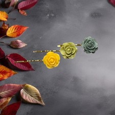Three Resin Flower Hair Pin Barrettes 22098