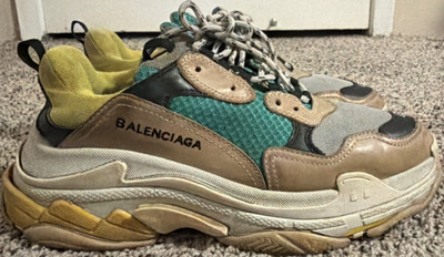 Balenciaga Triple S Men s Colorblock Low Top Lace-Up Athletic Sneakers