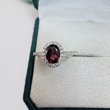 Natural Garnet Ring, January Birthstone, Promise Ring, 925 Sterling Silver