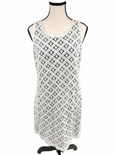 APT. 9 Womens White Black Lace Overlay Lined Mini Dress Size M Sleeveless