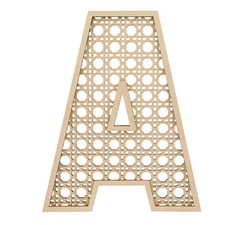 Wooden Rattan Letter A, Boho Nursery Decor Rattan Wood Baby Letters for Baby ...