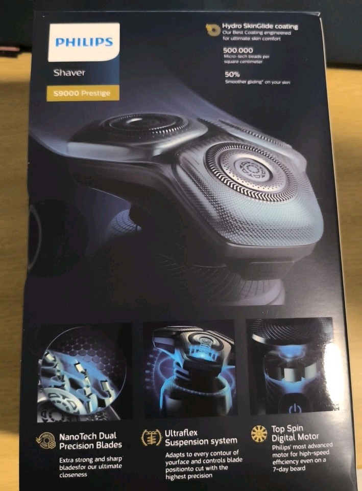 Philips Series S9000 Prestige Men's Electric Shaver We&Dry - Black New ...