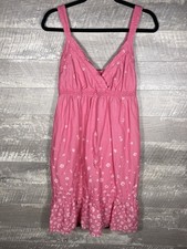 Pink Floral Babydoll Ruffle Smocked Dress Size S Y2K Feminine Flirty Coquette