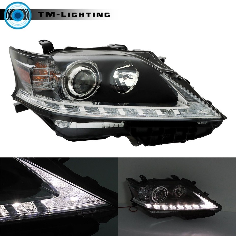 2013-2015 Lexus RX350 RX450H Black HID Headlights LED DRL Right & Left