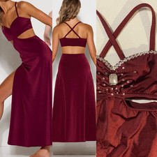 Kelle solo custom dance costume burgundy red maxi dress PERFECT SYMPHONY 8437 MC