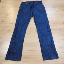 Wrangler 13MWZ Jeans Mens 36x34 Blue Dark Wash Cowboy Cut Straight Denim Pants
