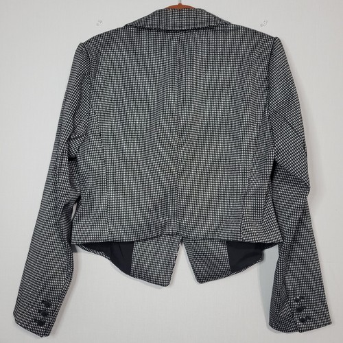 Blazer Lane Bryant Un Botón Talla 14 Negro Gris Plata Brillo Ropa de Carrera, Nuevo - Imagen 6 de 8