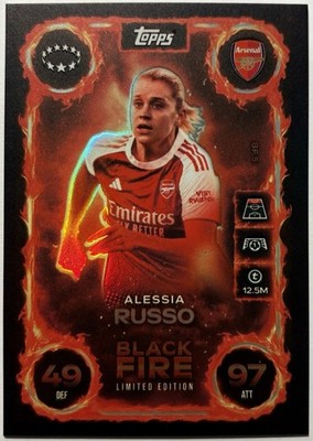Match Attax Extra 25/26 Alessia Russo Black Fire #BF5 Arsenal 2025/2026 UWCL
