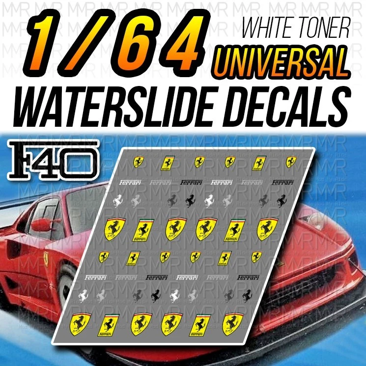 Ferrari Logo F40 WaterSlide Decals Custom for Hot im Maßstab 1:64