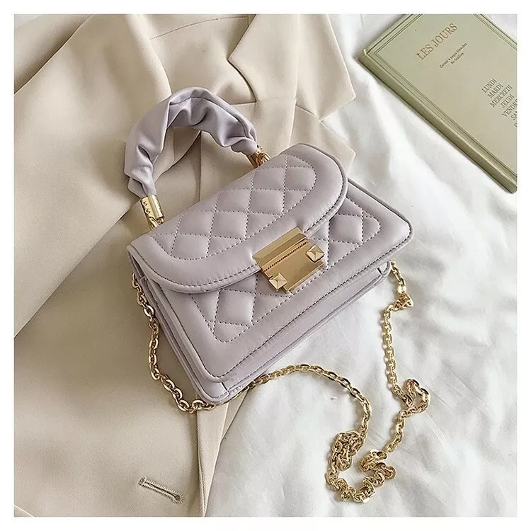 NEW purple ruched handbag fashion purse trendy fancy women