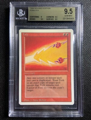 1994 MTG Magic The Gathering Revised Edition Fork R R BGS 9.5 Gem Mint ...