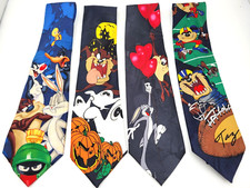LOT 3 VTG 90s MENS LOONEY TUNES MANIA NECKTIES TAZ BUGS BUNNY MARVIN MARTIAN TIE