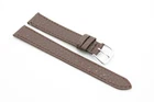 16mm Brown Buffalo Leather Strap Watch Band, Silver Buckle