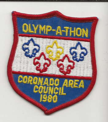 CORONADO AREA COUNCIL / 1980 OLYMP a THON patch / Cub Boy Scout BSA B-13