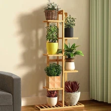 Narrow Tall Plant Stand Flower Pot Display Shelf Indoor Corner Rack Garden Patio