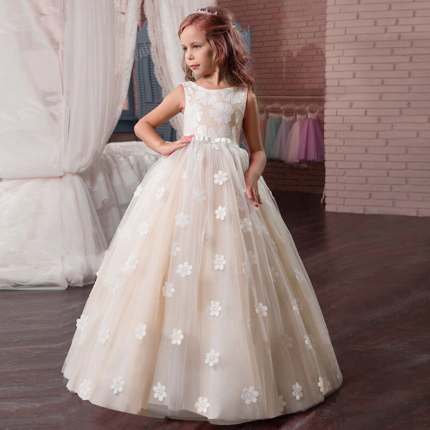 Communion Party Prom Max Direct sale of manufacturer 82% OFF Princess Bridesmaid Flower Girl Dre Wedding