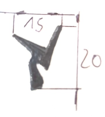Profile rubber Y-shape (W=15/H=20/L=2900) sealing profile