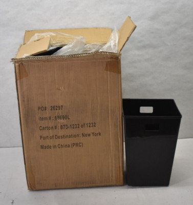 Lot of 6 Black Wastebaskets Double PP Inserts Recycle Replacements