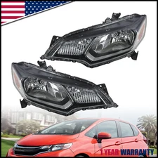 Front Headlights Headlamps For Honda Fit 2015-2017 Left + Right Side Clear Lens