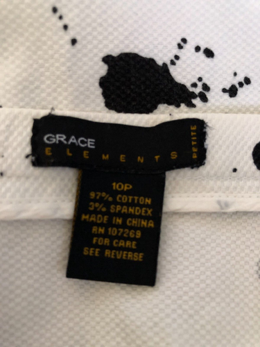 Gonna A-Line Grace Elements taglia 10 Petite Waist 28" bianca/nera lunghezza ginocchio - Foto 4 di 5