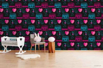 3D Radio Girl Vector Wallpaper Wall Mural Removable Self-adhesive 135
