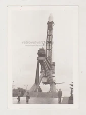 Soviet Space Program USSR CCCP Soaring Rocket Poised on the Launchpad Snapshot